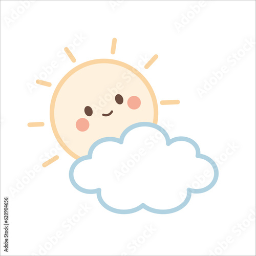 Sunshine and Cloud Pattern, Orange sunshine Backgrounds, Good morning sunshine, Hello Sunshine Wallpaper Love Cards Vector Stock Vector Illustration.
