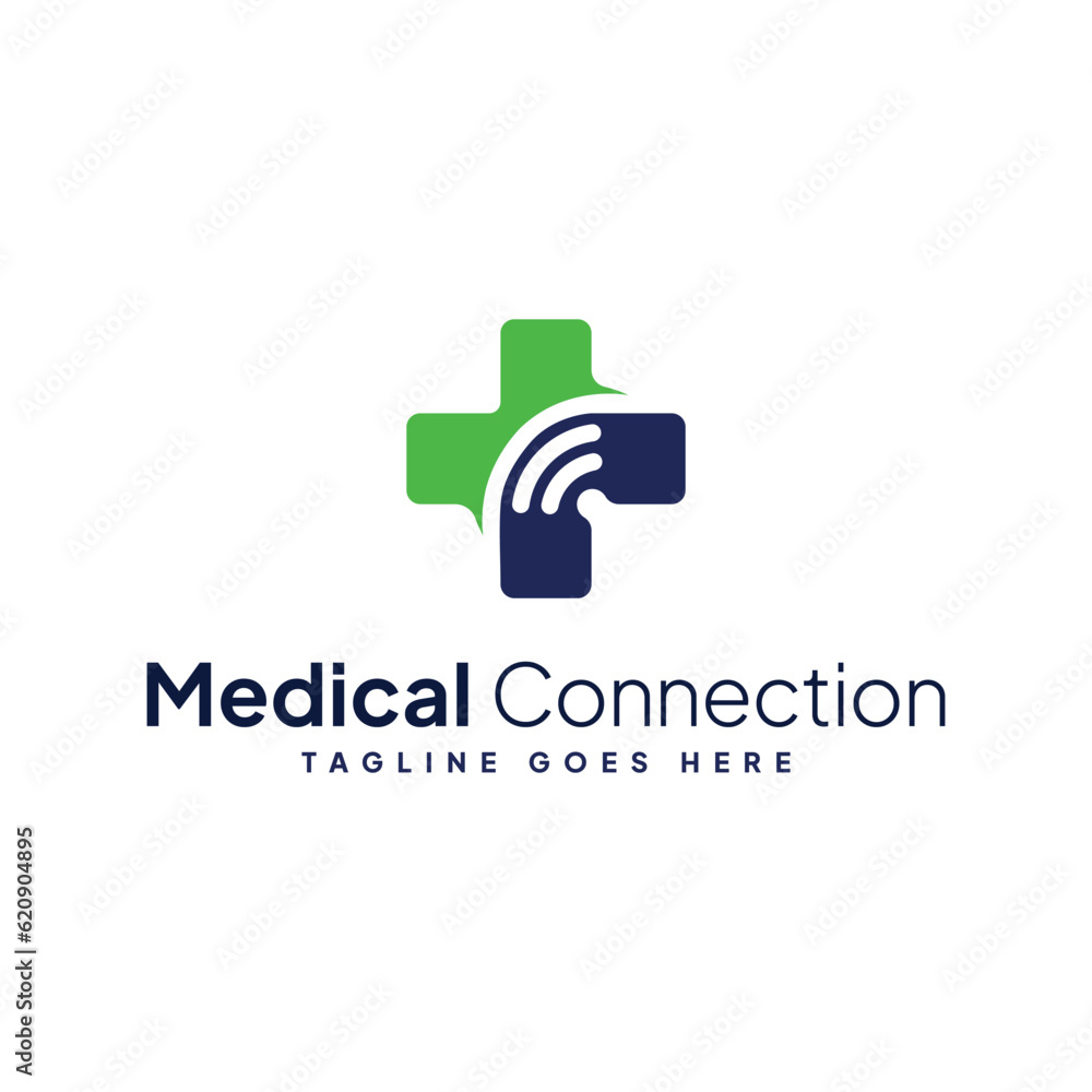 Medical connection logo vector template. Medical connection logo vector template.