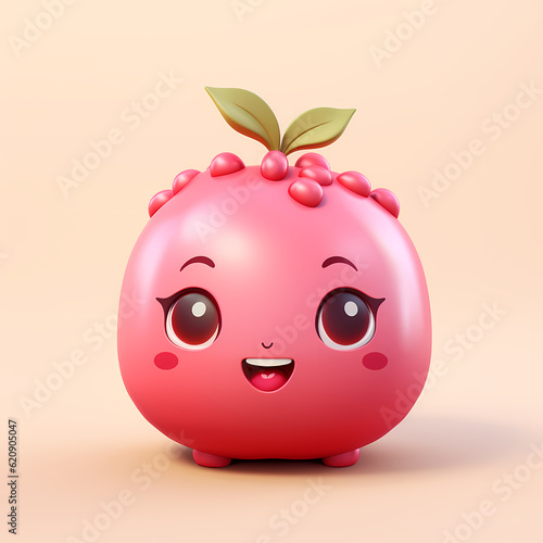 Fruit cute emoticon cartoon illustration isolated