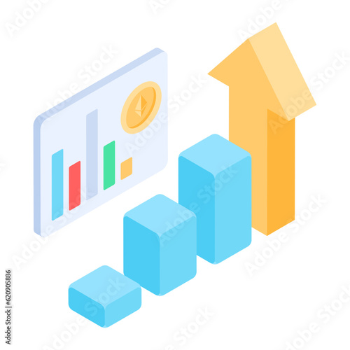 Investment Growth Isometric Icons 