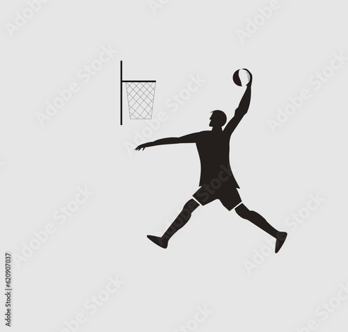 Wallpaper Mural Silhouette of basketball player scoring Torontodigital.ca