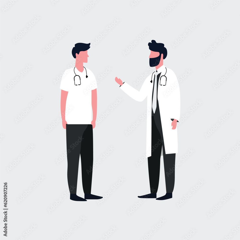 Doctors are consulting with each other vector design