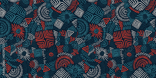 Hand drawn abstract seamless pattern, ethnic background, simple style - great for textiles, banners, wallpapers, wrapping - vector design