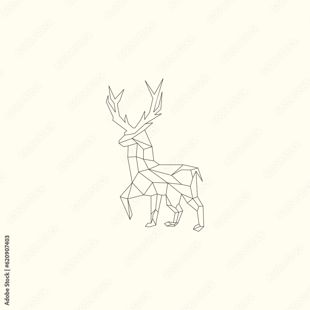 Deer geometri logo design Deer geometri logo design