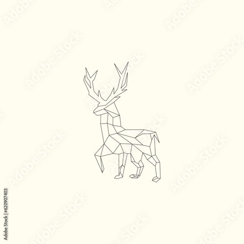 Deer geometri logo design