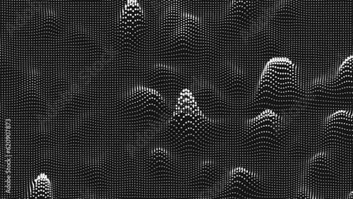 Point wave bump texture. Abstract dot background. Technological cyberspace background.