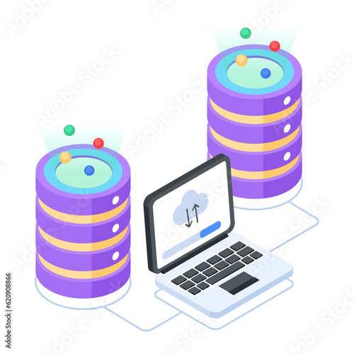 Set of Database Management Isometric Icons 

