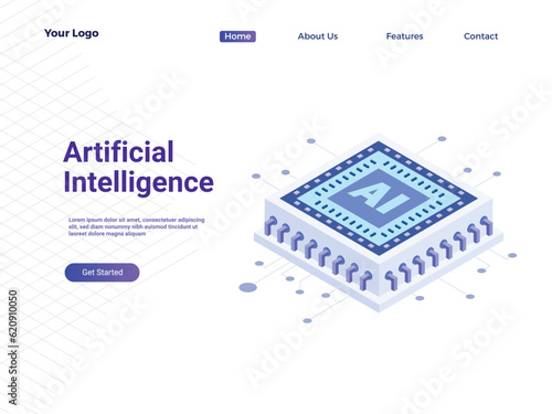 Artificial intelligence concept vector illustration for website ui elements