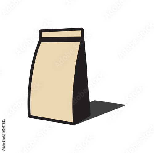 Snack flexible packaging. Infographics icons. Vector illustration isolated on white background, ready and simple to use for your design