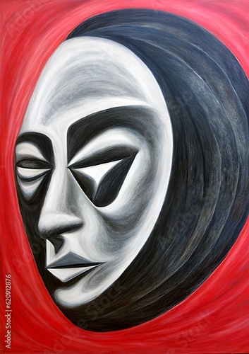 Abstract human face, yin ya...