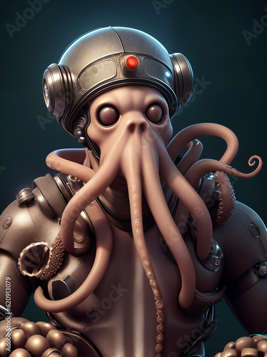 Anthropomorphic octopus cyb...