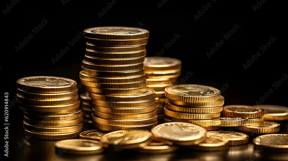 Pile of Gold Coins Illustrating Prosperity and Financial Success. generative ai Pile of Gold Coins Illustrating Prosperity and Financial Success. generative ai