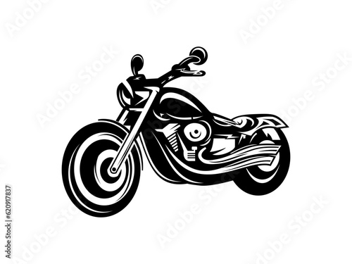 Motorcycle Vintage logo concept in black and white colors isolated vector illustration