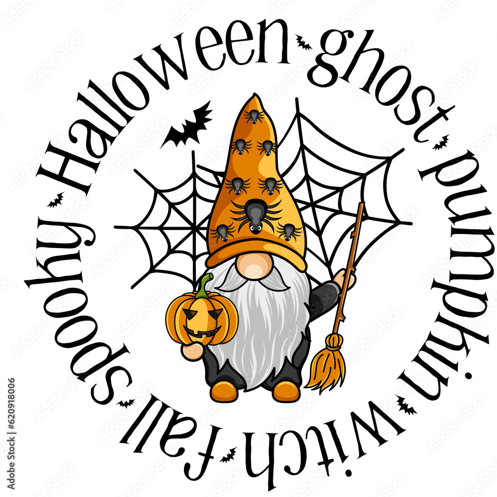 Halloween Gnome Sublimation PNG Design