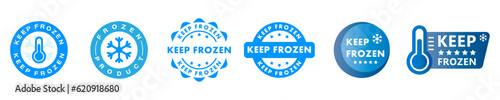Vector Keep Frozen labels collection. Stickers for frozen product.