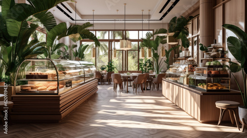 Serene Escape: A Modern Tropical Cafe Embracing Tranquility and Luxury