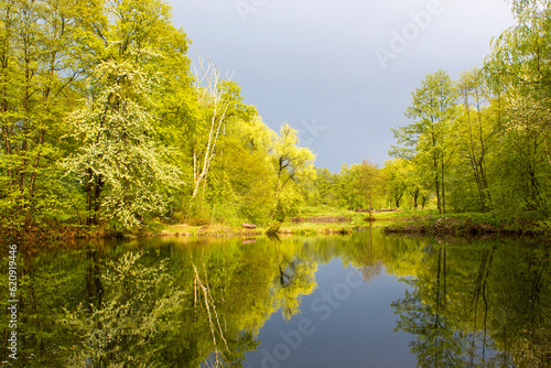 German countryside landscape  Lower Rhine Region  Germany