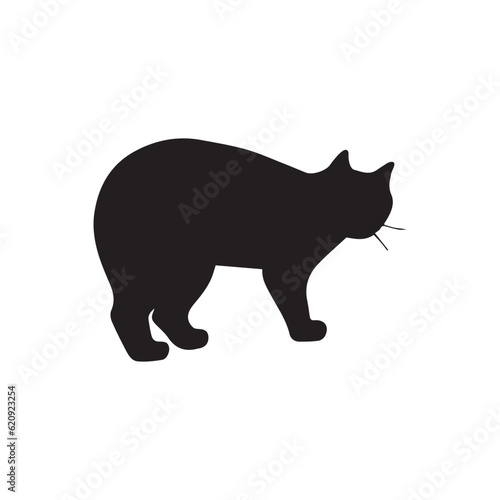  A walking cat silhouette vector art. © Tasnin
