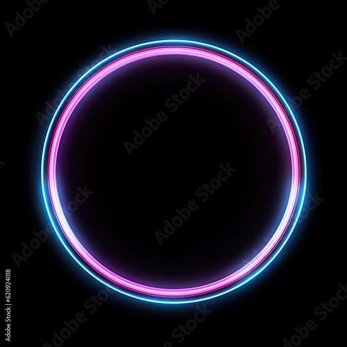 Neon Orbit: Circle Picture Frame with Two-Tone Neon Color Shade Motion Graphic
