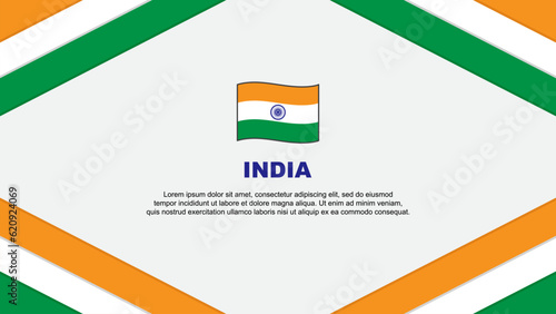 India Flag Abstract Background Design Template. India Independence Day Banner Cartoon Vector Illustration. India Template