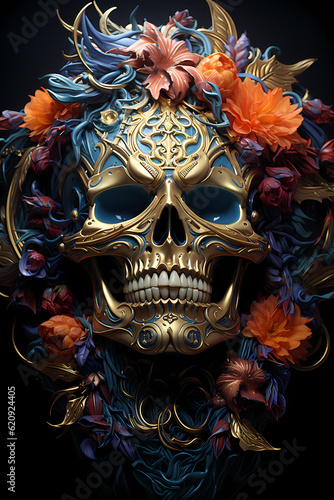 Wallpaper Mural Laughing Skull smile tshirt design dark art illustration Torontodigital.ca