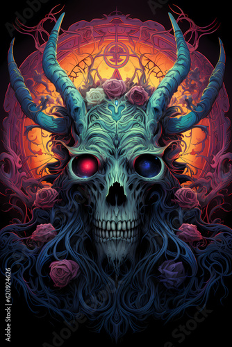 the occult tshirt tattoo design dark art illustration