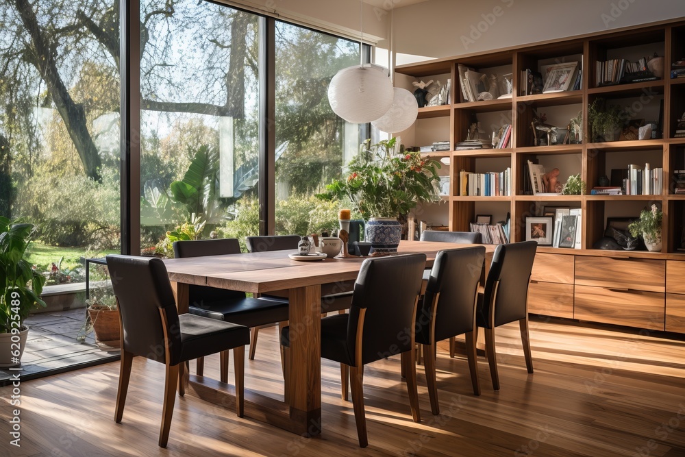 Modern Dining Room Interiors, Generative AI