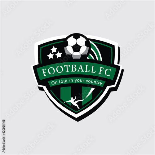 Soccer or Football Badge Logo. Green Design for football team