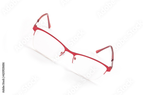 Glasses for women. it is possible for vision. made of glass. beautiful shape. on an isolated white background. metal. Fashionable uniform. Women's accessory.men's frames. unisex. 