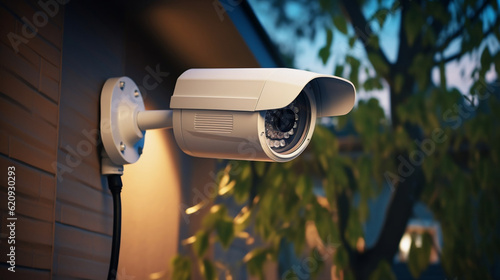 Fotografia CCTV security camera for home security & surveillance, Generative Ai
