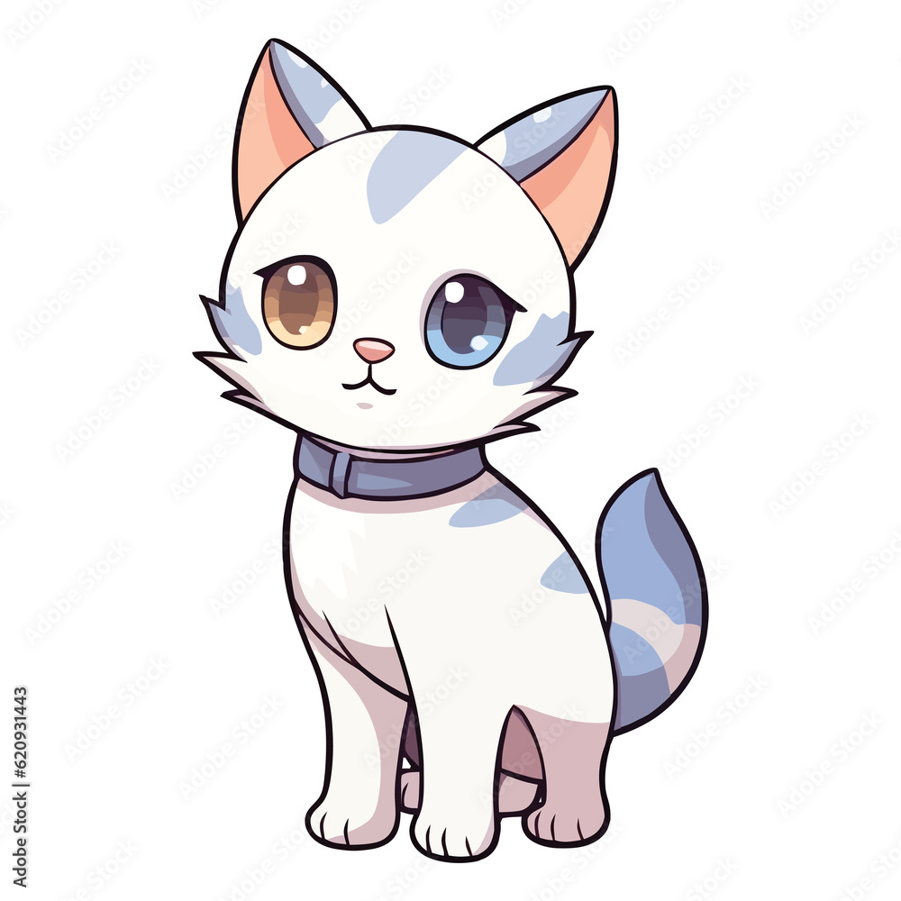 Obraz premium Artistic Meow: 2D Illustration of a Darling Siamese Cat