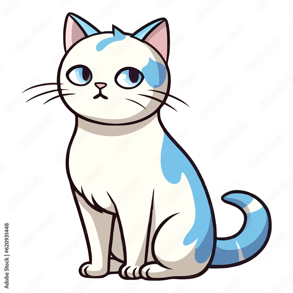 Artistic Meow: 2D Illustration of a Darling Siamese Cat