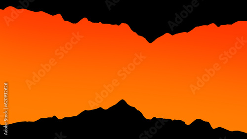 Halloween orange background with copy space and decorate with black rock on the corner. © Yu2Pix