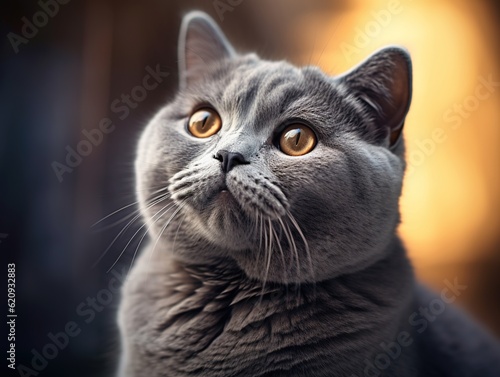 Portrait of a British Shorthair Cat (Generative AI)
