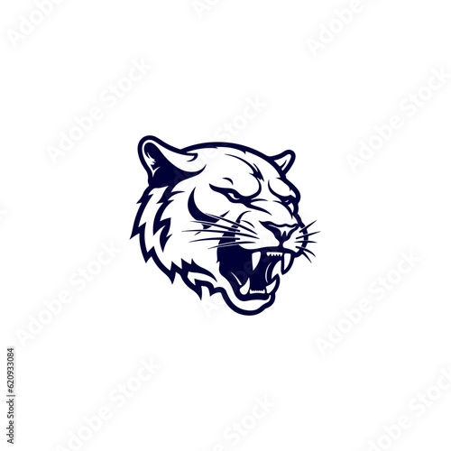  Roaring fang face. Combine with text.  Design elements in T-shirt Vector illustration.family, vector symbolic. Cougar logo. Fearless Panther. Roaring Predator. Roaring Panther. Panther half body.