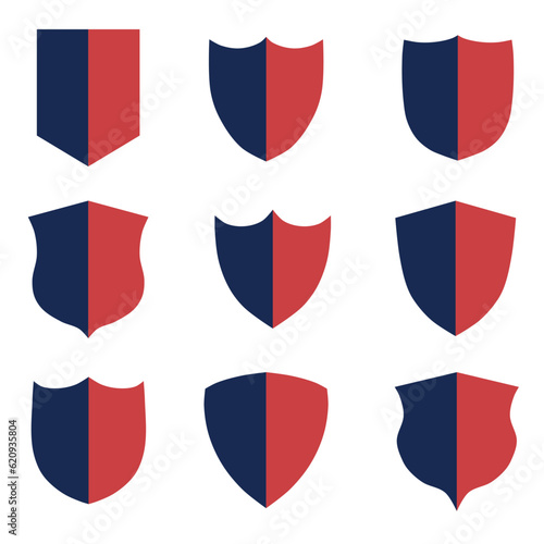 Sets of red and blue shields icon Free Download Sets of red and blue shields icon - GFXLoad