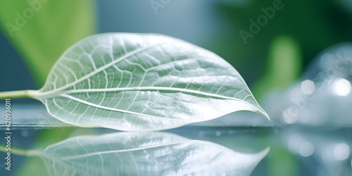 White transparent skeleton leaf, generative Ai