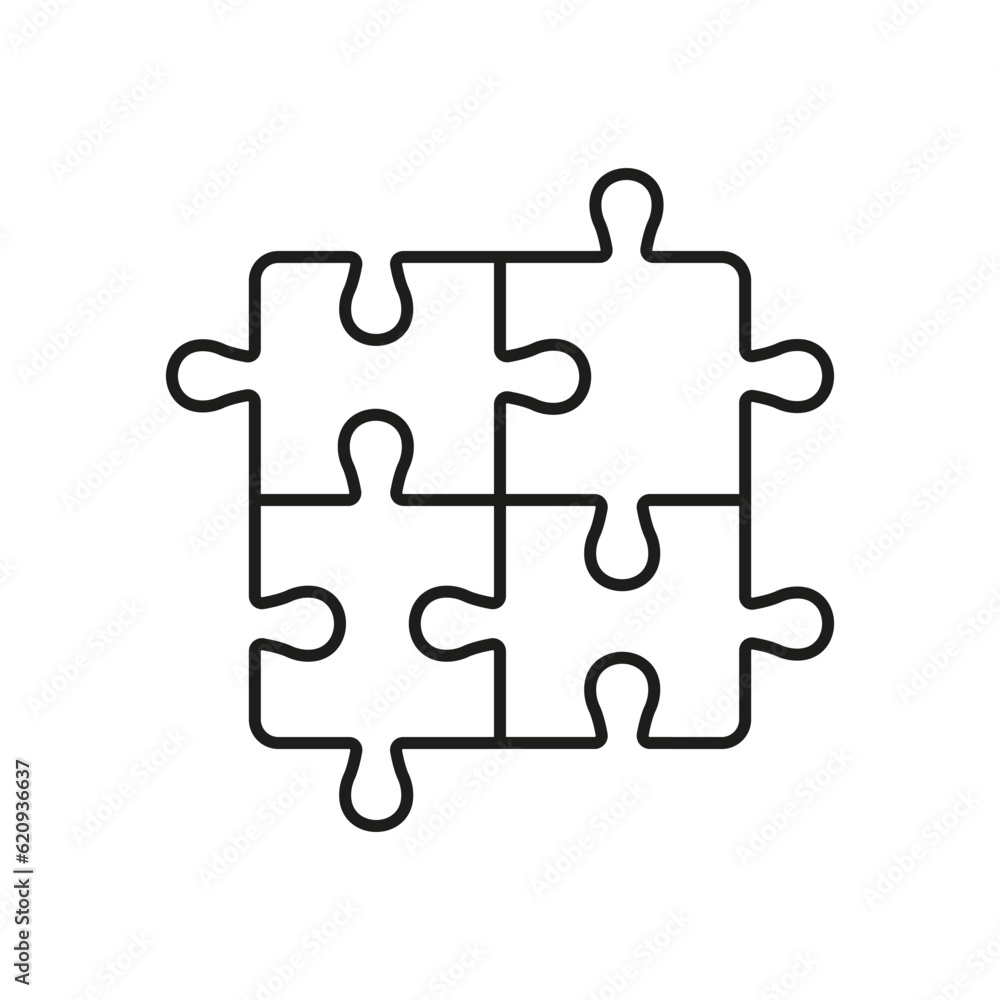 Square Puzzle. Logic Game, Teamwork, Idea Concept Outline Icon. Jigsaw Pieces Matches Linear Pictogram. Solution, Challenge, Combination Line Sign. Editable Stroke. Isolated Vector Illustration Square Puzzle. Logic Game, Teamwork, Idea Concept Outline Icon. Jigsaw Pieces Matches Linear Pictogram. Solution, Challenge, Combination Line Sign. Editable Stroke. Isolated Vector Illustration