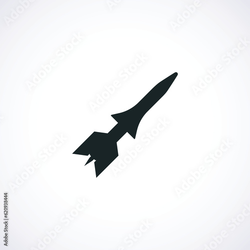 Missile rocket icon. Missile rocket icon.