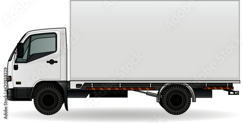 white truck isolated on white