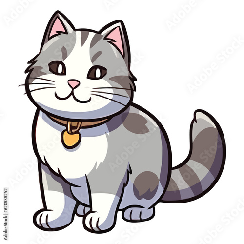 Majestic Charm: Striking 2D Illustration of a Siberian Cat