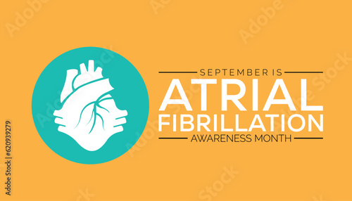 National Atrial Fibrillation (AFIB) Awareness Month is observed every year in September. banner design template Vector illustration background design.