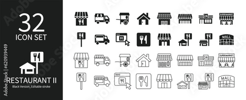 Icon set related to restaurants