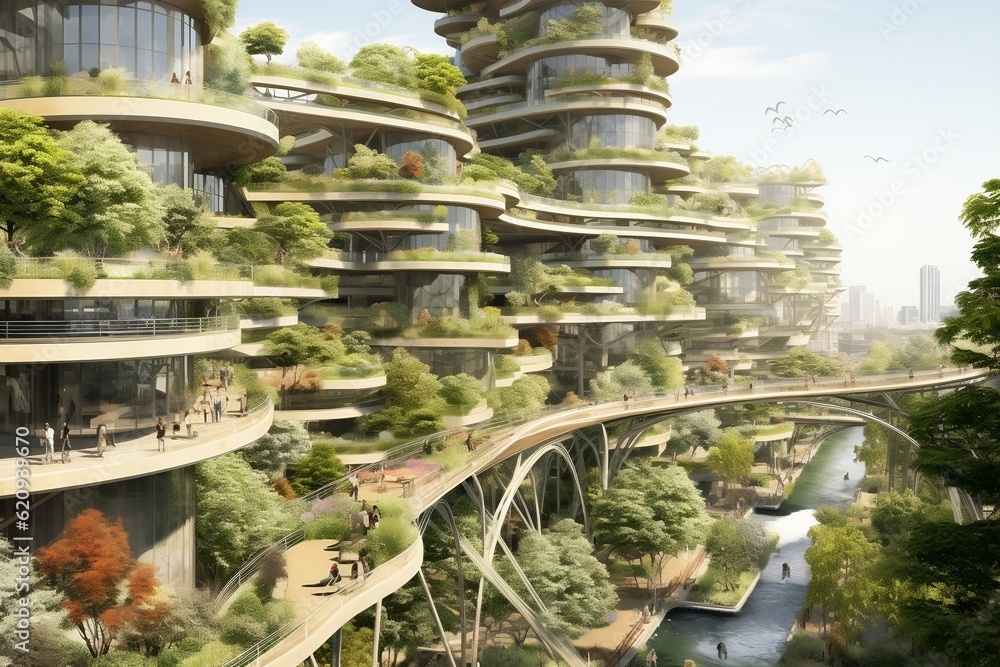 Eco Friendly Elements in Sustainable Urban Design. Generative AI