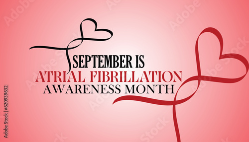 National Atrial Fibrillation (AFIB) Awareness Month is observed every year in September. banner design template Vector illustration background design.