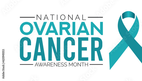 Ovarian Cancer awareness month is observed every year in September. banner design template Vector illustration background design. photo