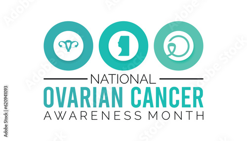 Ovarian Cancer awareness month is observed every year in September. banner design template Vector illustration background design.