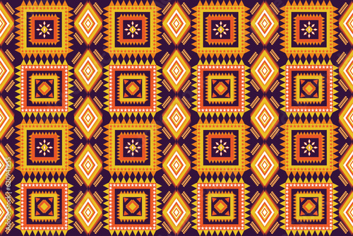 Seamless design pattern, traditional geometric zigzag pattern. purple white yellow orange vector illustration design, abstract fabric pattern, aztec style for print textiles 