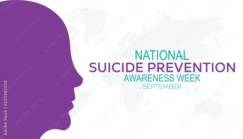 Vector illustration on the theme of National suicide prevention week observed each year during September banner, Holiday, poster, card and background design.