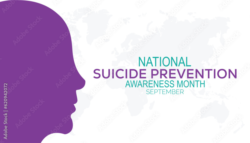 Vector illustration on the theme of National suicide prevention month observed each year during September banner, Holiday, poster, card and background design.